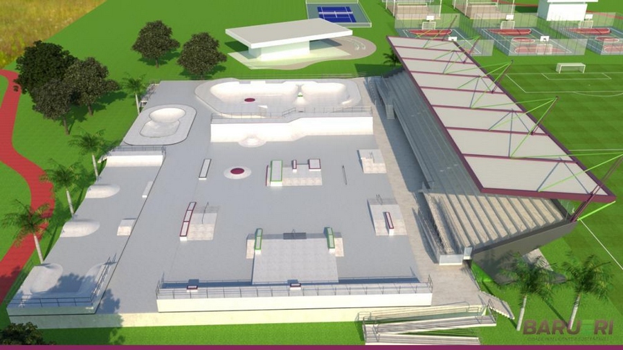 Projetos da pista de skate e do campo de futebol ganham forma no futuro Parque da Juventude