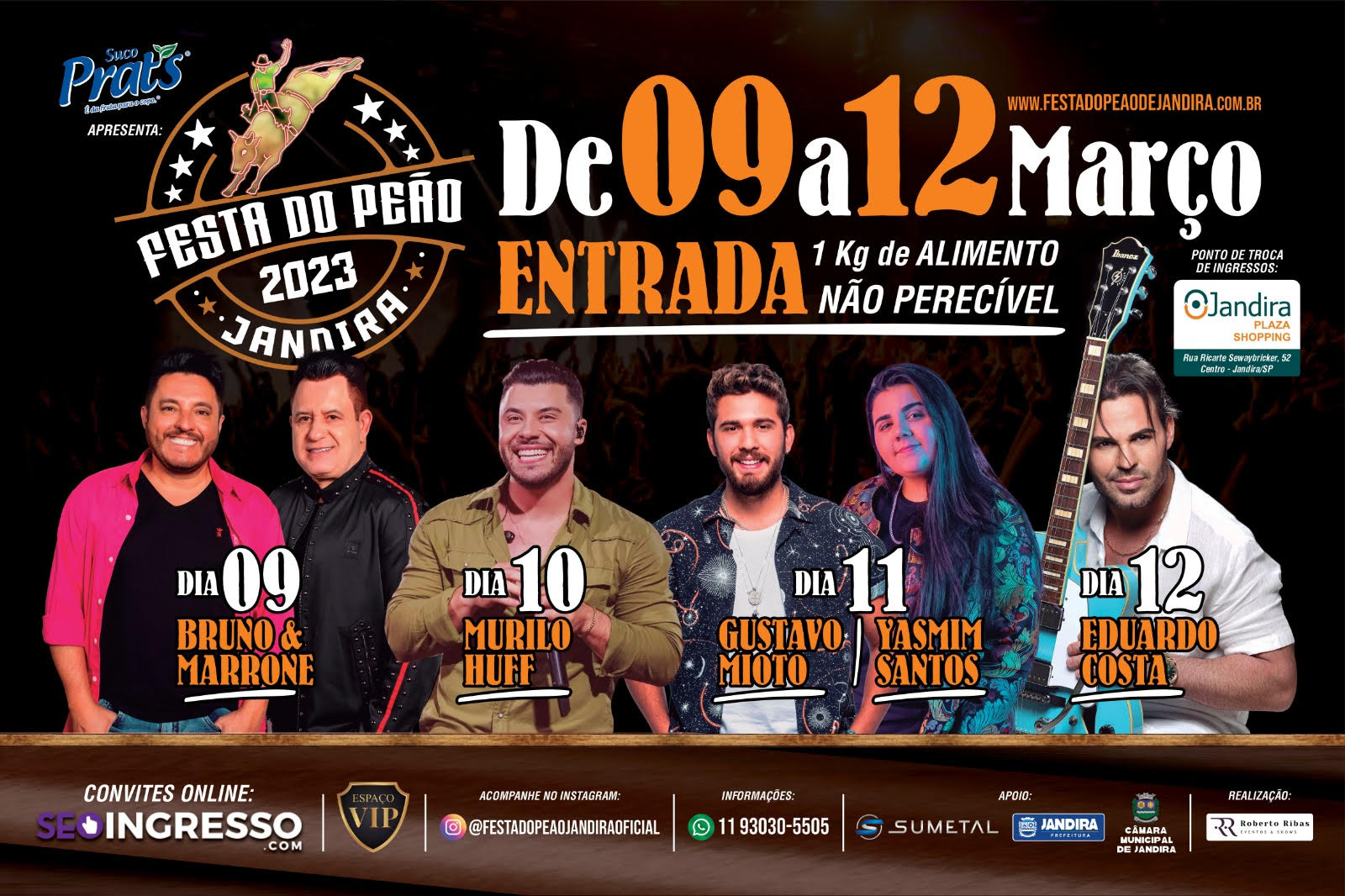 Festa do Peão 2023: Jandira receberá Bruno e Marrone, Murilo Huff, Gustavo Mioto e muito mais