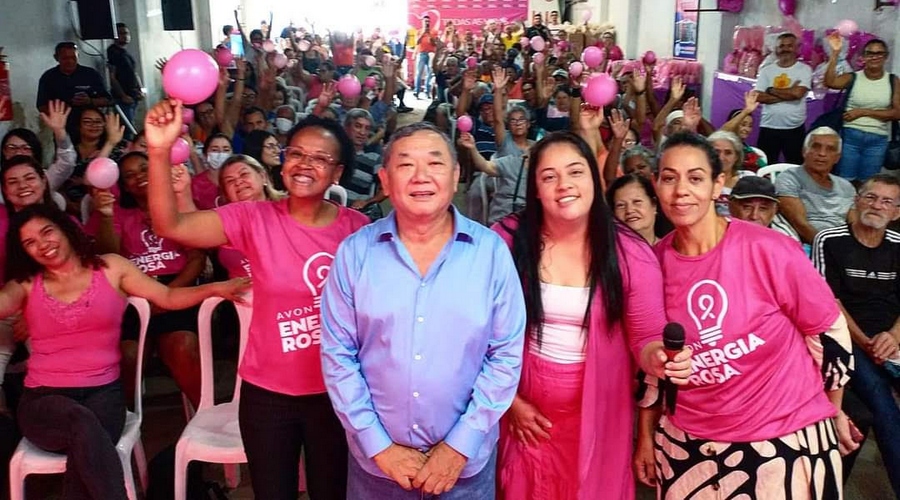 Prefeito Dr. Sato e Dra. Denilda proporcionam palestra sobre a campanha Outubro Rosa