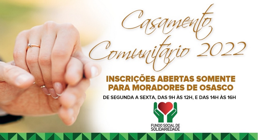 Osasco continua com inscrições abertas para o Casamento Comunitário
